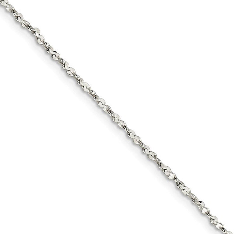 1.6mm, Sterling Silver D/C Twisted Solid Serpentine Necklace