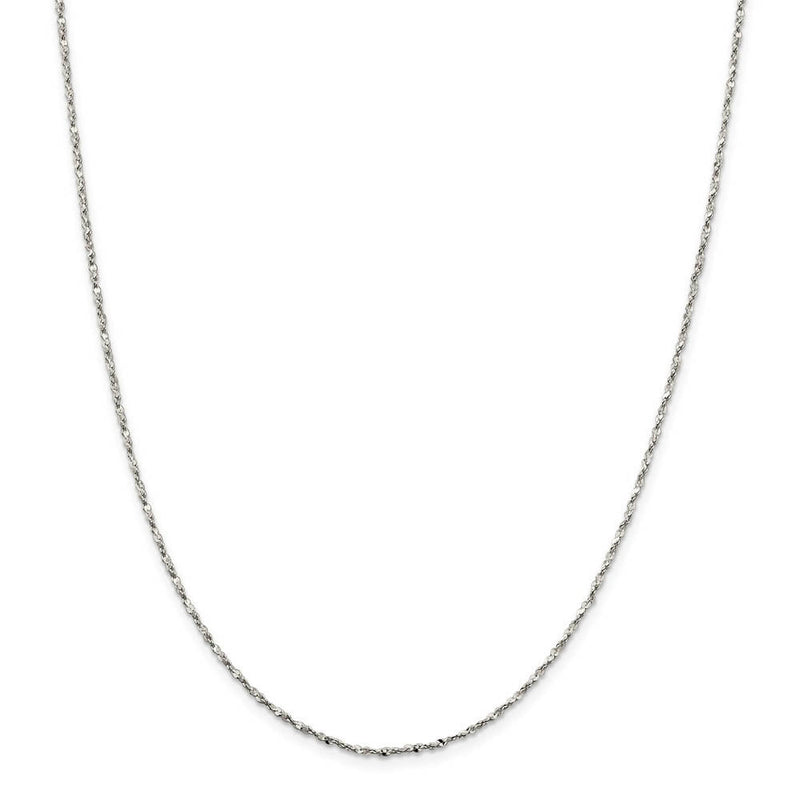 1.6mm, Sterling Silver D/C Twisted Solid Serpentine Necklace
