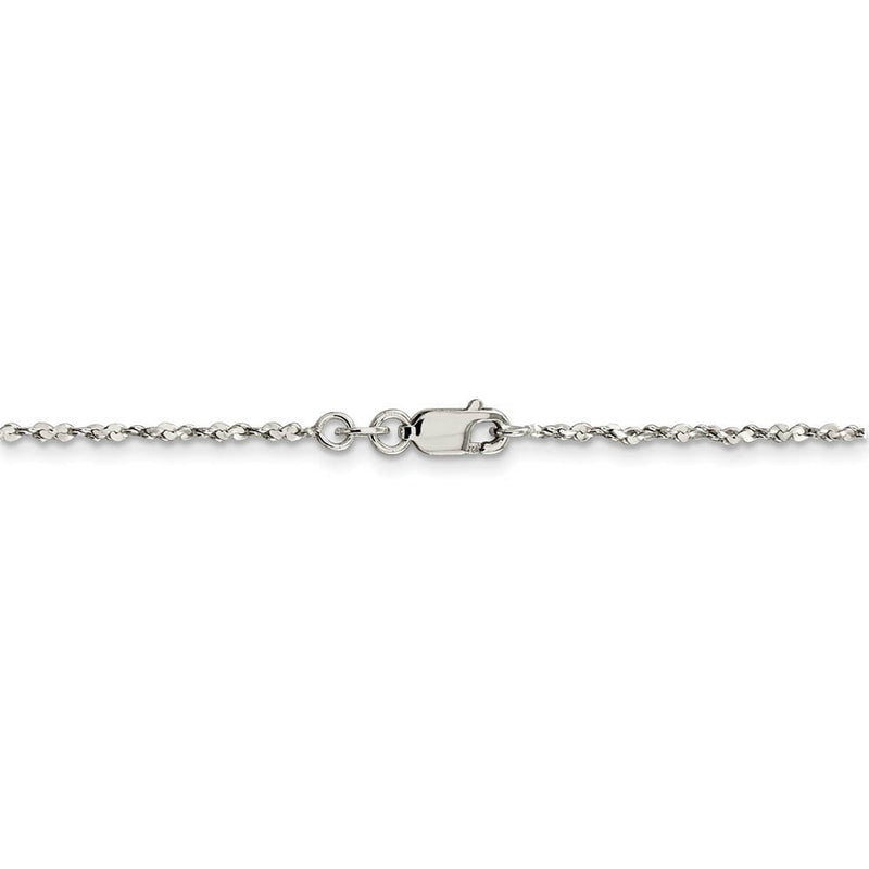 1.6mm, Sterling Silver D/C Twisted Solid Serpentine Necklace