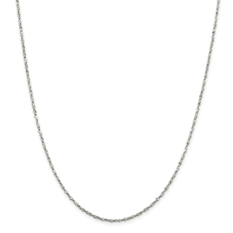 1.8mm, Sterling Silver D/C Twisted Solid Serpentine Necklace