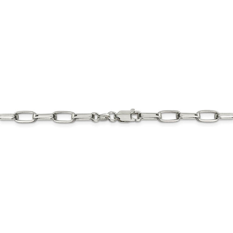 5mm, Sterling Silver Elongated Open Cable Chain Necklace