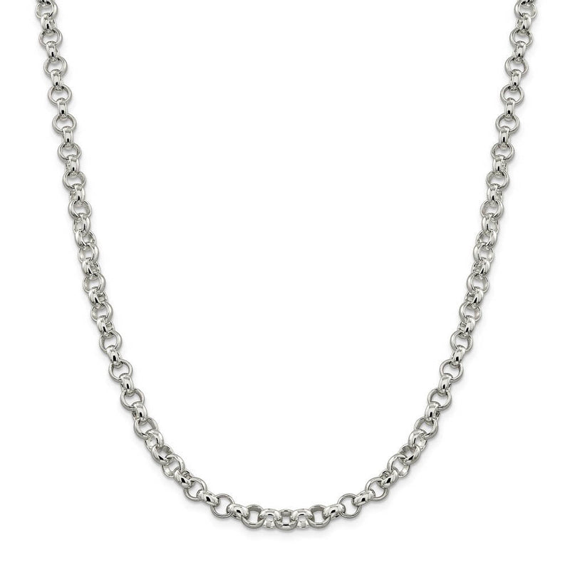6.75mm Sterling Silver Solid Belcher (Rolo) Chain Necklace