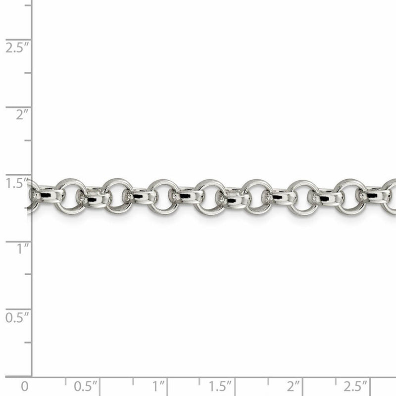 6.75mm Sterling Silver Solid Belcher (Rolo) Chain Necklace