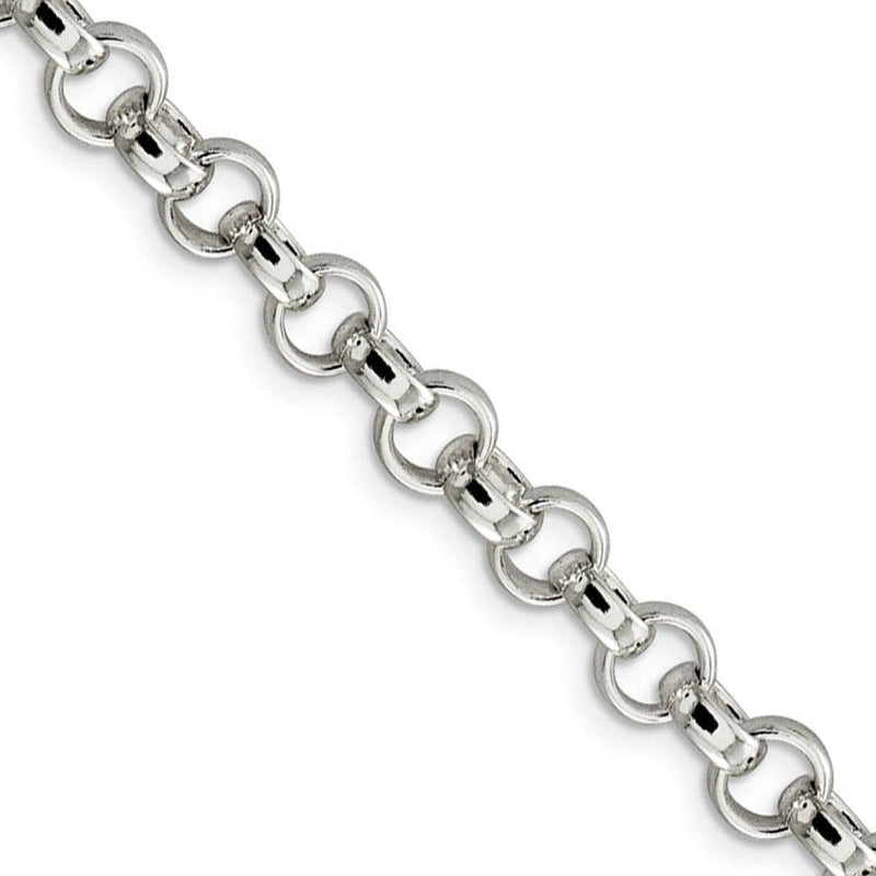 6.75mm Sterling Silver Solid Belcher (Rolo) Chain Necklace