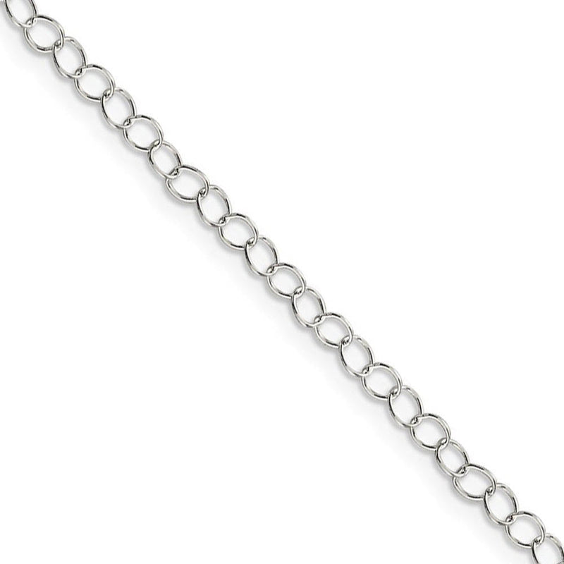 3.5mm, Sterling Silver Fancy Solid Cable Link Necklace