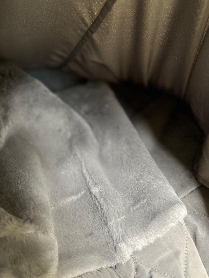 Roma Genuine Silver Fox Fur Rabbit Fur Insulated Parka in Red