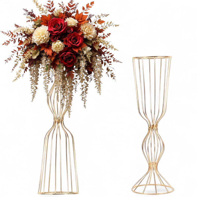 Elyss Wedding Party Table Decor - 23.6” Gold Flower Stand