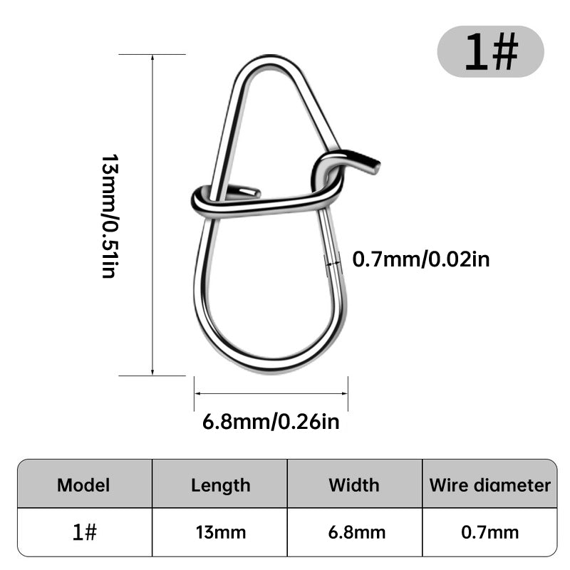 100PCS Stainless Steel Fishing Swivels – Corrosion-resistant for lures/hooks, saltwater/freshwater.