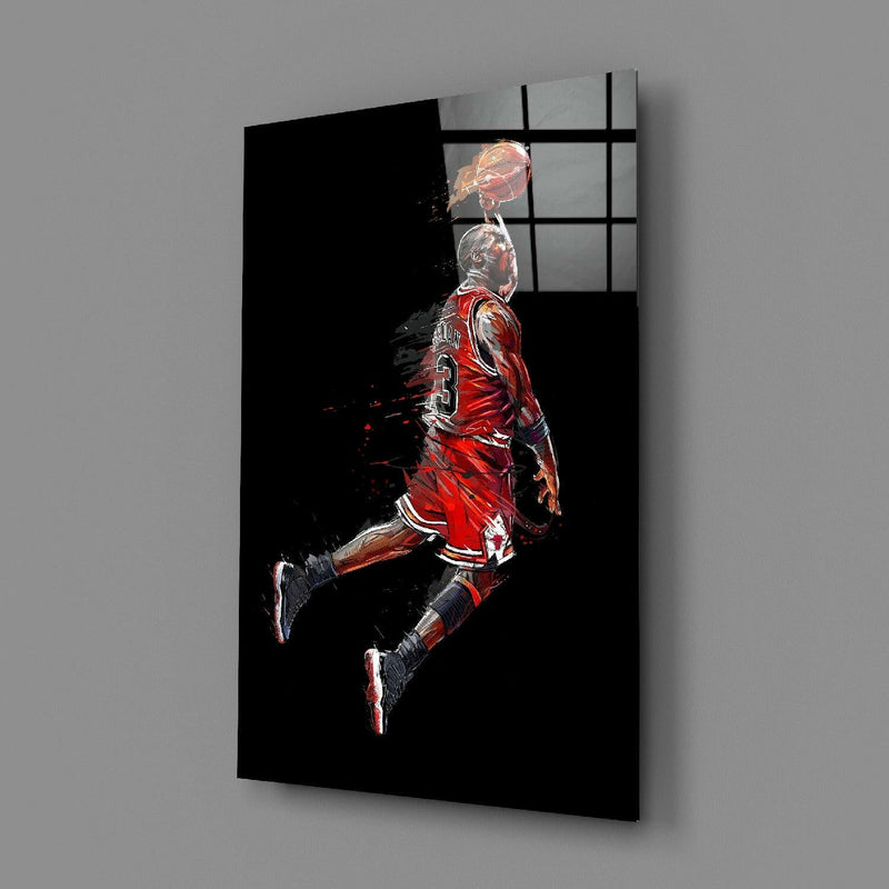Michael Jordan Glass Wall Art