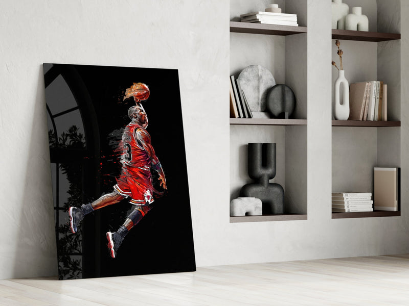 Michael Jordan Glass Wall Art