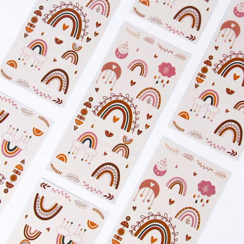 Boho Party Favor Bags for Adults - Rainbow Gift Wrap 10-Pack