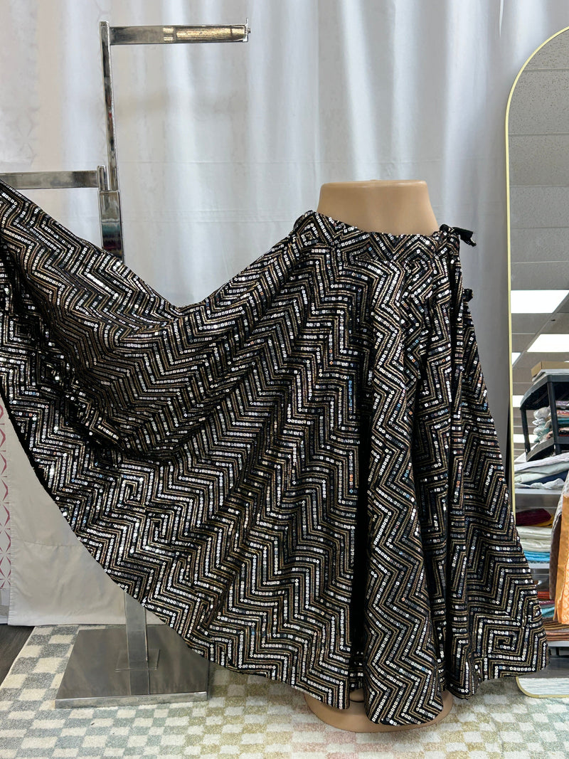 Black sequin lehenga