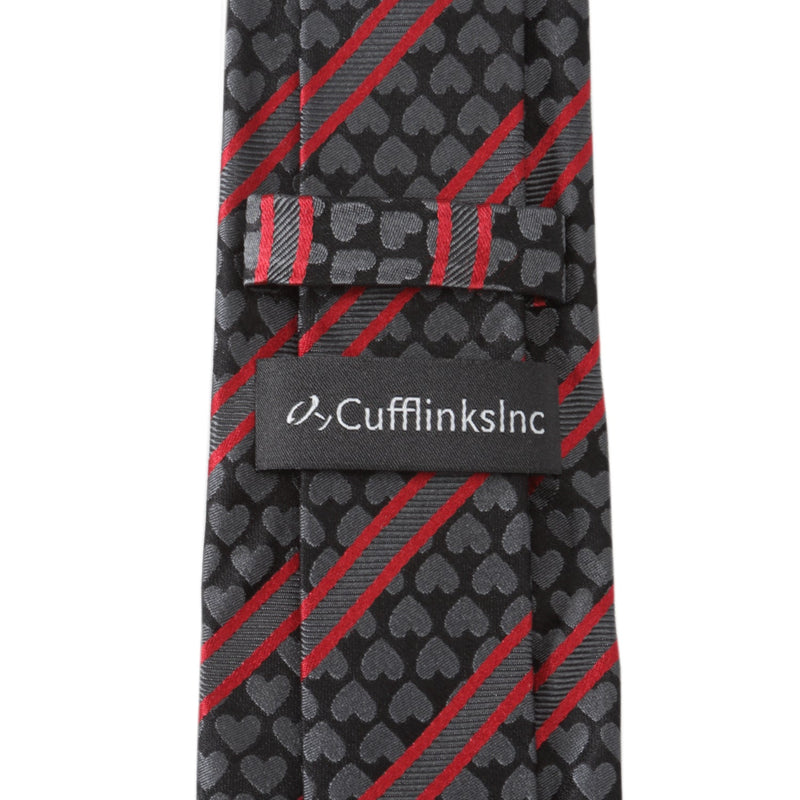 Black Heart Striped Men's Tie