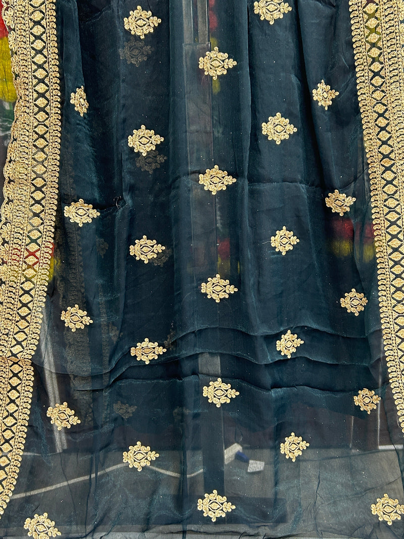 Chiffon heavy work saree: cocktail saree