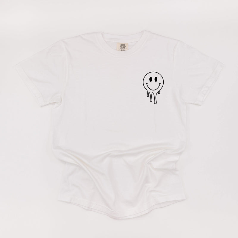 Living My Best Home School Life - Melty Smiley (pf & b) - Comfort Colors Tee