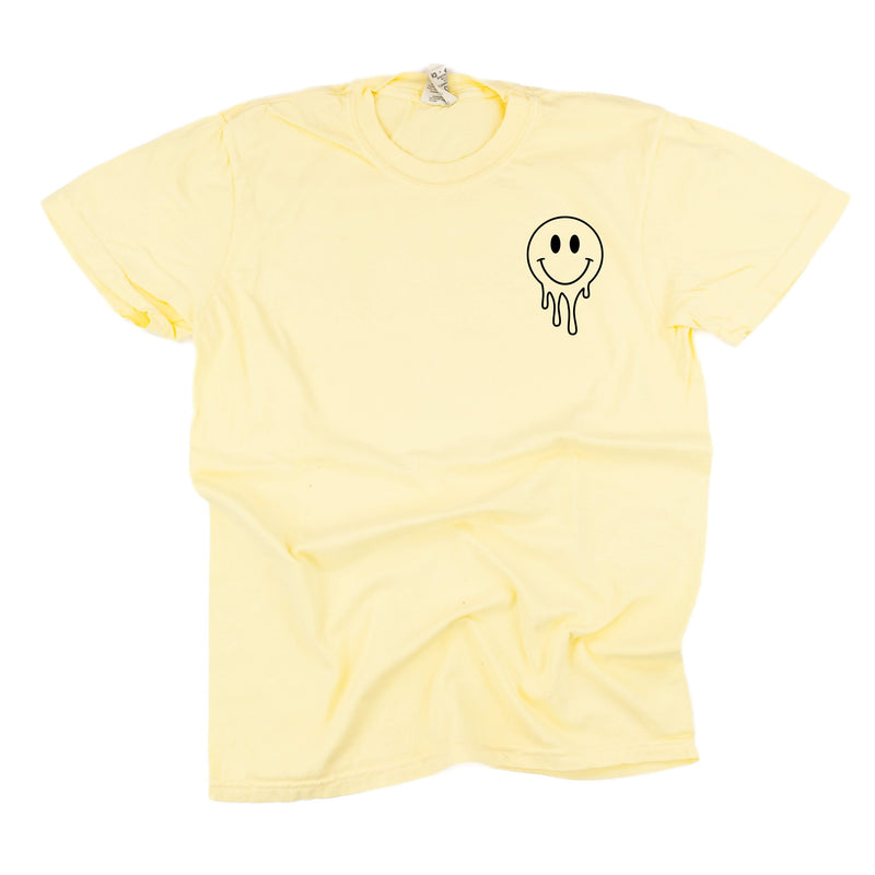 Living My Best Home School Life - Melty Smiley (pf & b) - Comfort Colors Tee