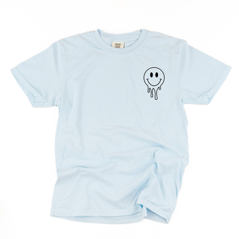 Living My Best Home School Life - Melty Smiley (pf & b) - Comfort Colors Tee