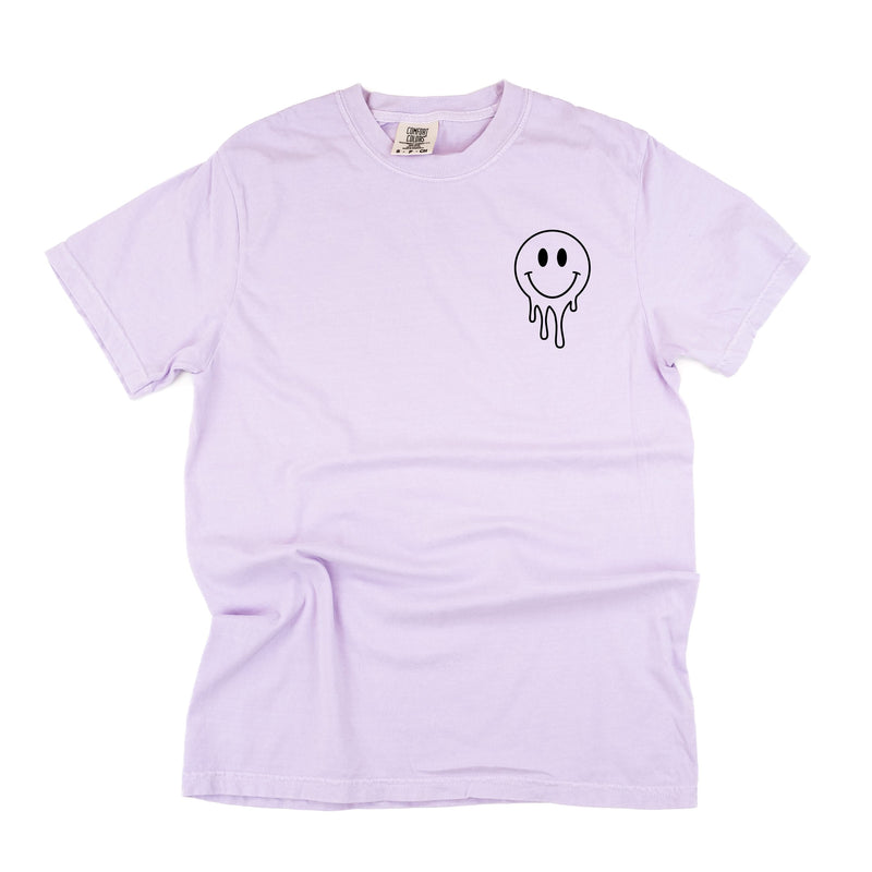 Living My Best Home School Life - Melty Smiley (pf & b) - Comfort Colors Tee