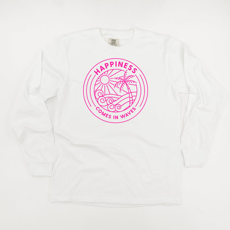 Happiness Comes In Waves - Long Sleeve Comfort Colors Tee