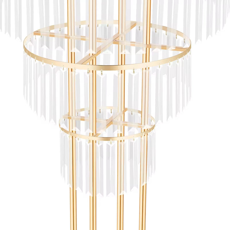 Luxe Wedding Party Centerpiece - 35 Inch Gold Crystal Stand