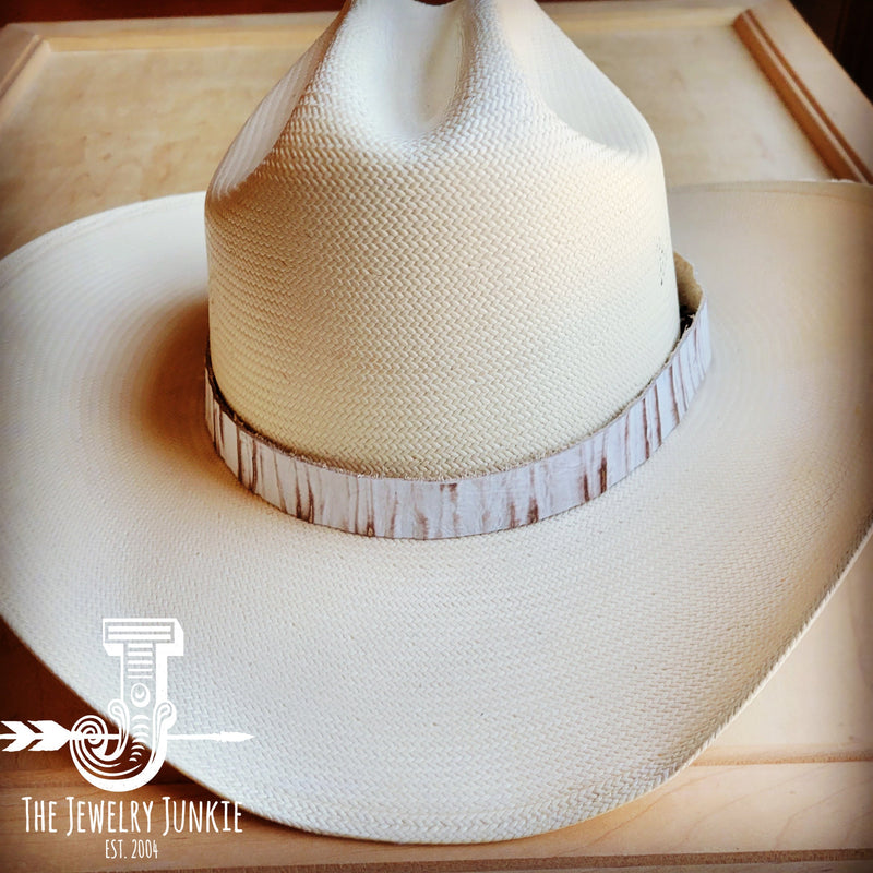**White Chateau Embossed Leather Hat Band Only 950t