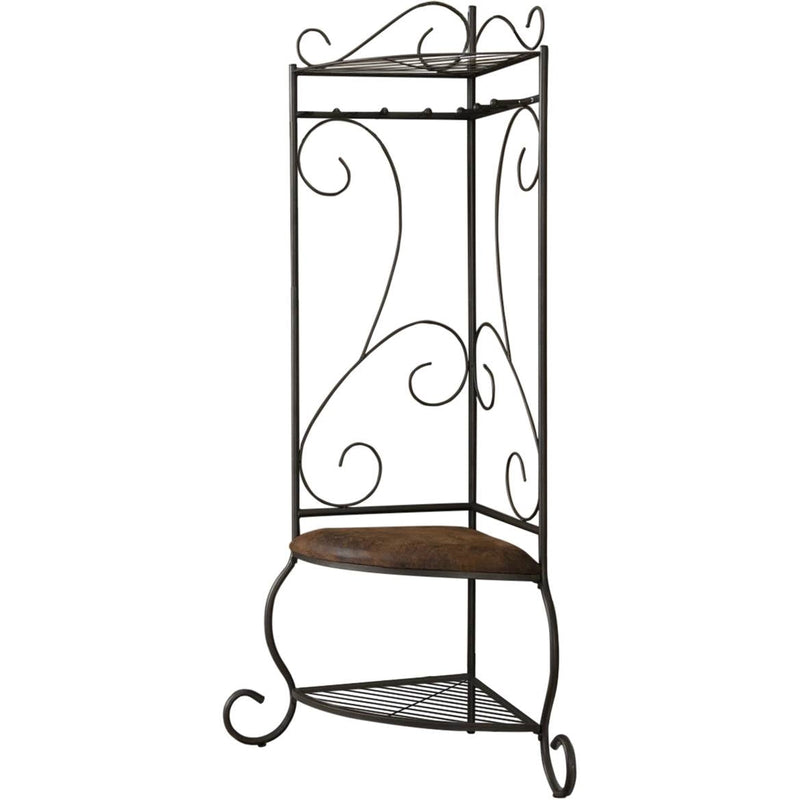Corner Metal Hall Tree Entryway Coat Rack Upholstered Storage Bench Shoe Rack
