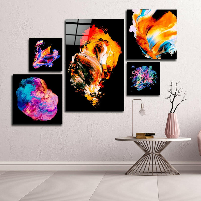 Dance of Colors Combined Glass Wall Art