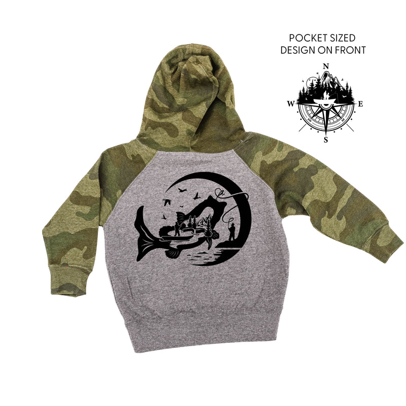 Fishing Compass - Fishing Scene (pf&b)  - Child HOODIE