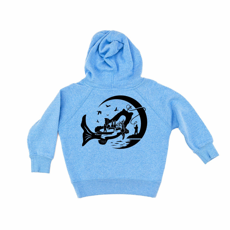 Fishing Compass - Fishing Scene (pf&b)  - Child HOODIE