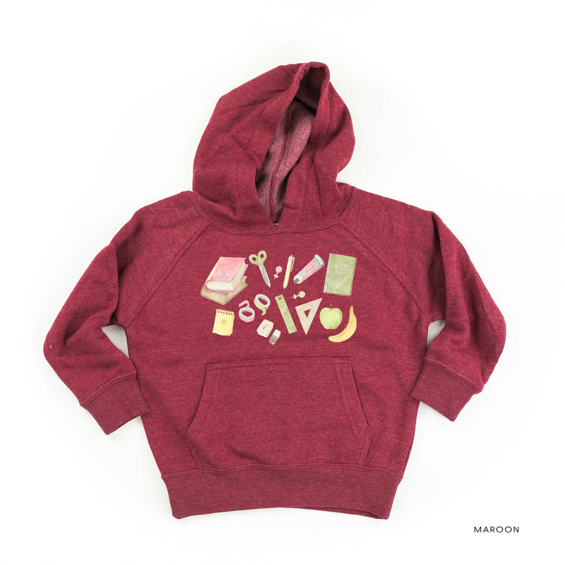 Watercolor School Supplies - Child HOODIE