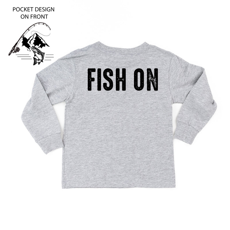 Mountain Fish & Pole - Fish On (pf&b) - Child Long Sleeve Tee