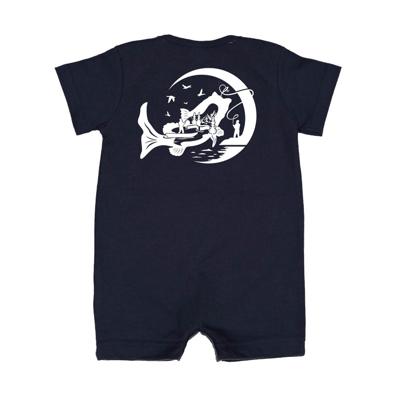 Fishing Compass - Fishing Scene (pf&b) - Shorts Romper