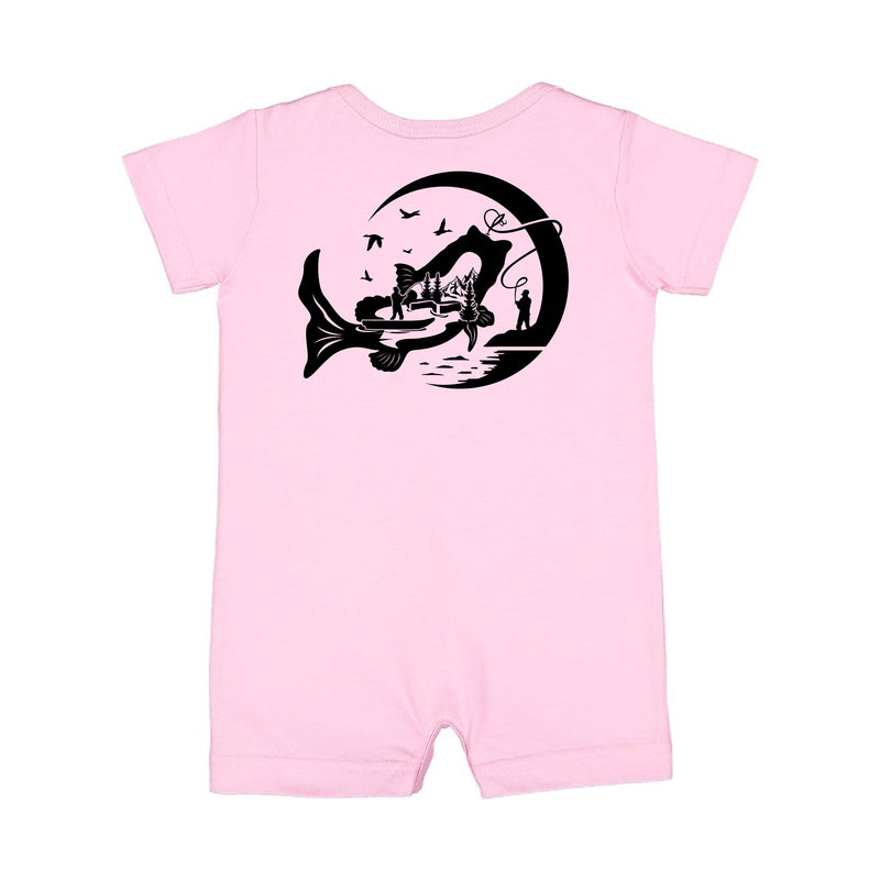 Fishing Compass - Fishing Scene (pf&b) - Shorts Romper
