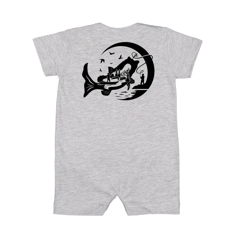 Fishing Compass - Fishing Scene (pf&b) - Shorts Romper