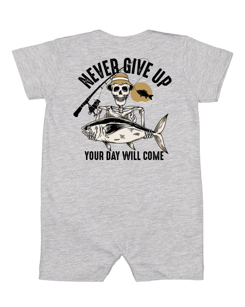 Fishing Skelly - Never Give Up (pf&b) - Shorts Romper