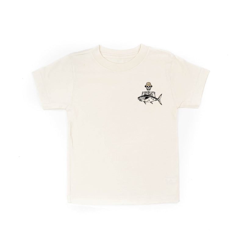 Fishing Skelly - Never Give Up (pf&b) - Child Tee