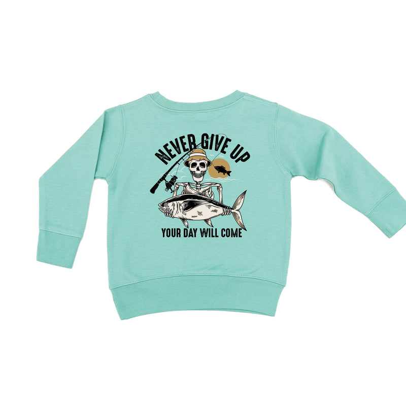 Fishing Skelly - Never Give Up (pf&b) - Child Sweater