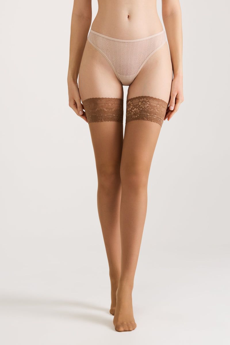 Stockings Conte Class 12 Den - Silicone Lace Top