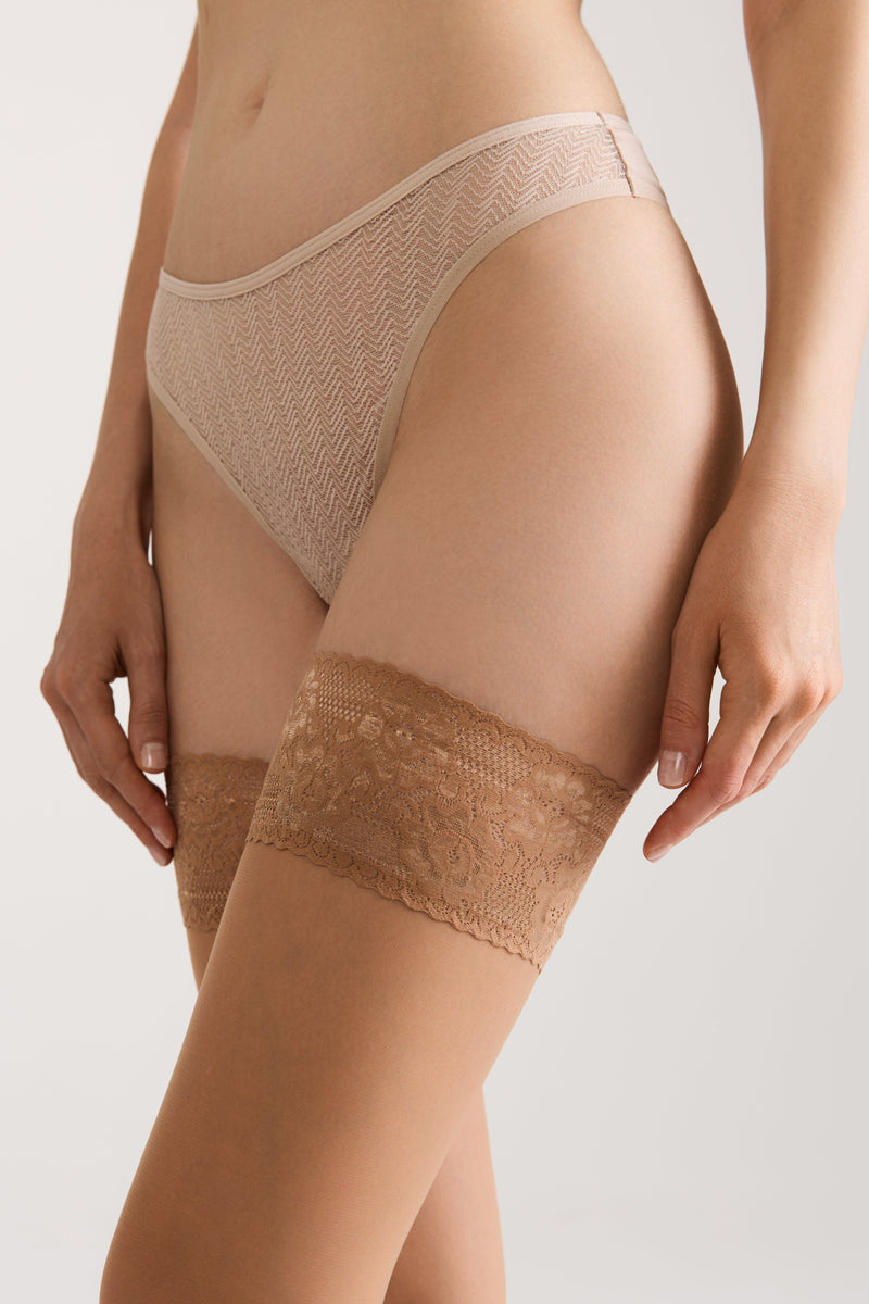 Stockings Conte Class 40 Den - Silicone Lace Top
