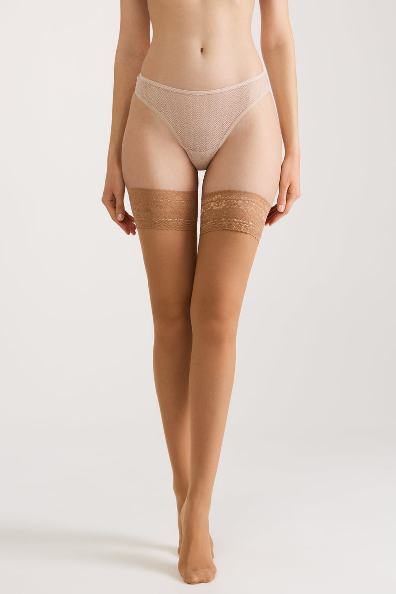 Stockings Conte Class 40 Den - Silicone Lace Top