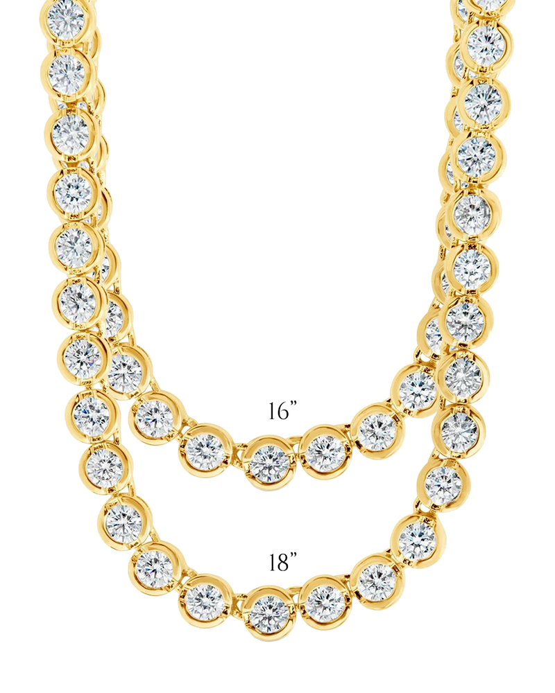 Helene Bezel CZ Tennis Necklace
