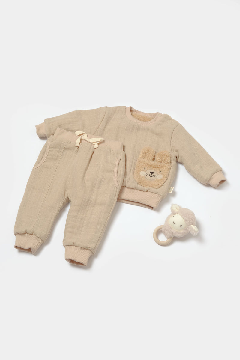 Muslin Apricot Sherpa 2 Piece Set