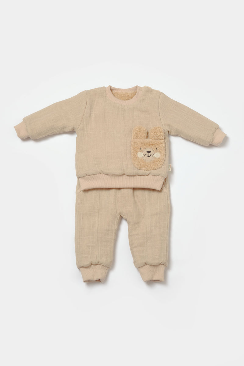 Muslin Apricot Sherpa 2 Piece Set