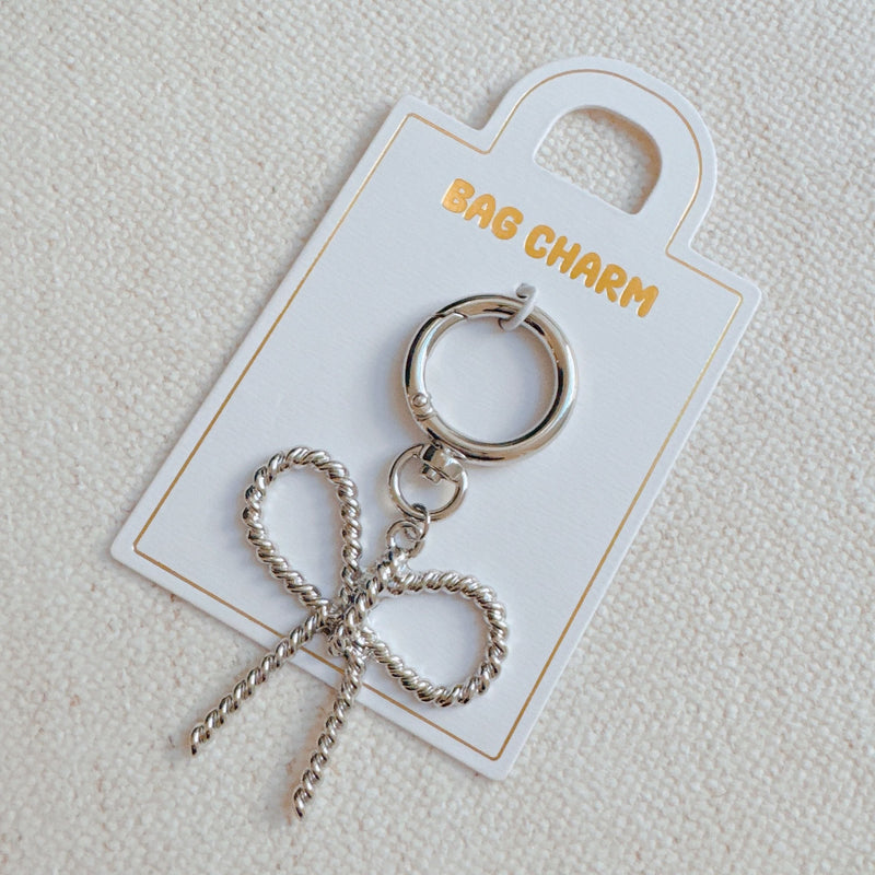 Cabled Bow Bag Charm