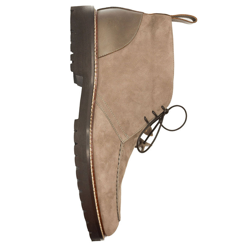 46-605-TPE CAMPO HIGH Italian Sueded Goatskin Chukka Boot, Taupe