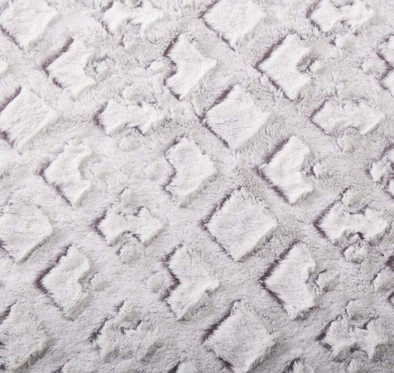 DaDa Bedding Milky White Purple Faux Fur Sherpa Throw Blanket