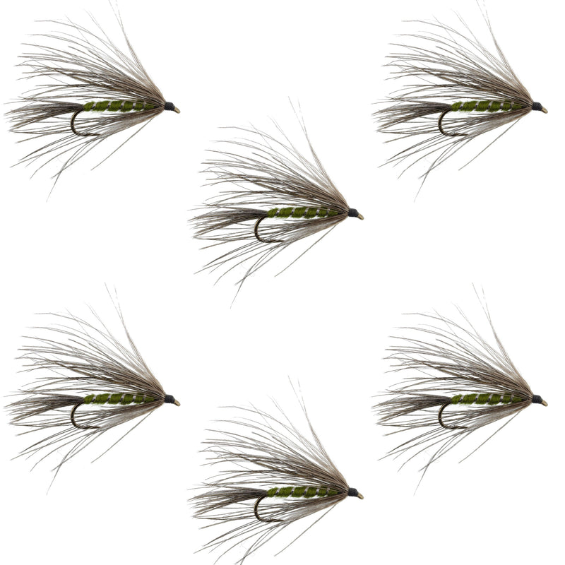 Carey Special Soft Hackle Grouse and Olive Wet Fly - 6 Flies Hook Size 10