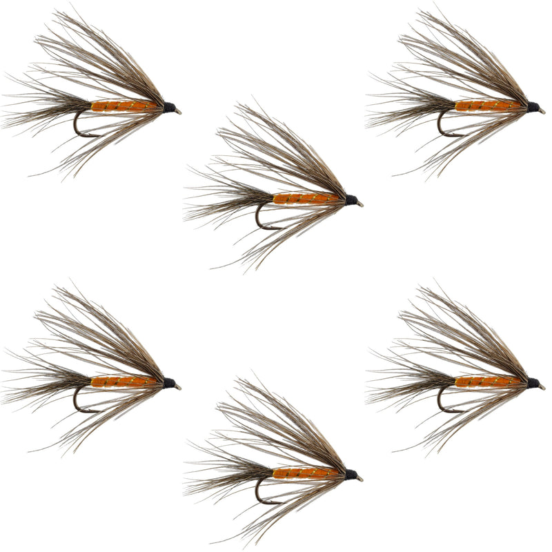 Carey Special Soft Hackle Grouse and Orange Wet Fly - 6 Flies Hook Size 10