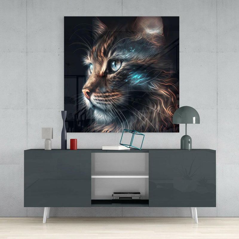 Cat Glass Wall Art  || Designers Collection