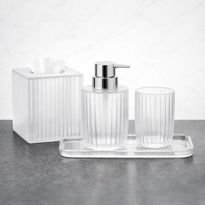 The Shirah Collection – Elegant Modern Bathroom Décor Accessories Set of 4